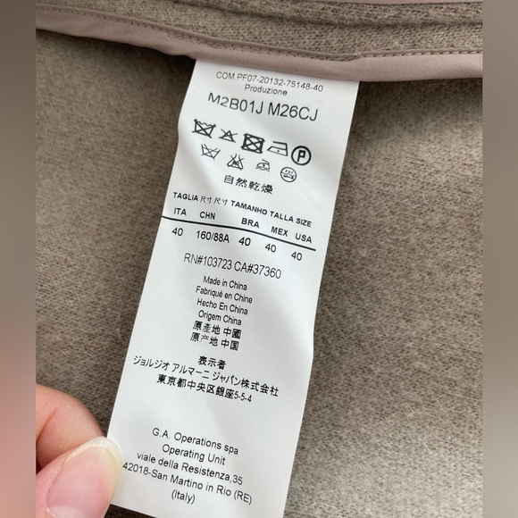 Emporio Armani women light brown wool jacket S - Picture 5 of 6